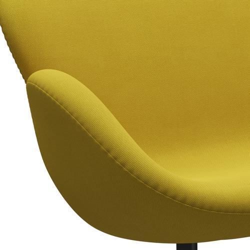 [product_category]-Fritz Hansen Swan Sofa 2 Seater, Black Lacquered/Steelcut Light Green/Yellow-Fritz Hansen-3321-STI435-BLLA-FRI-7