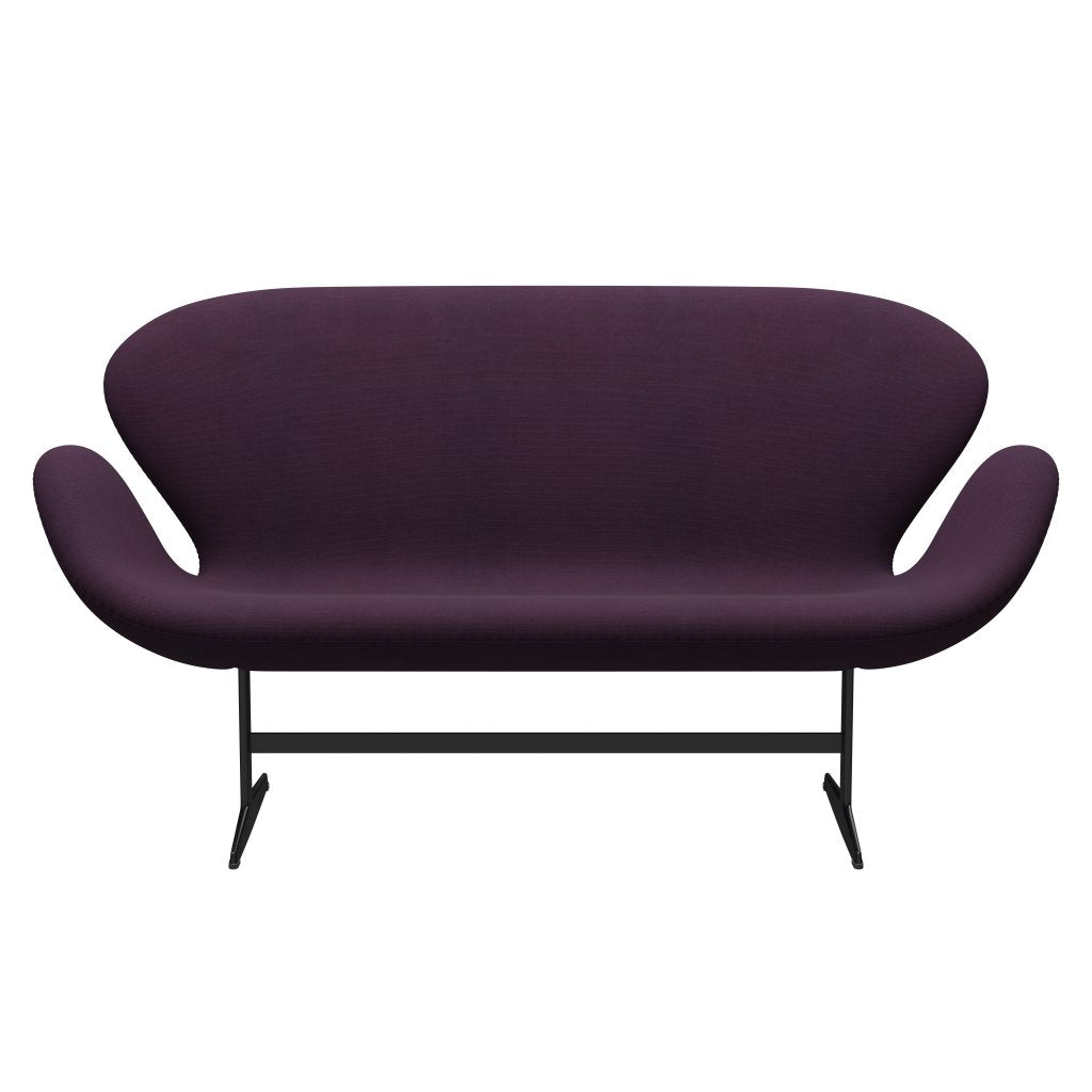 Fritz Hansen Swan Sofá 2 plazas, lacado negro/acero Violeta Violeta