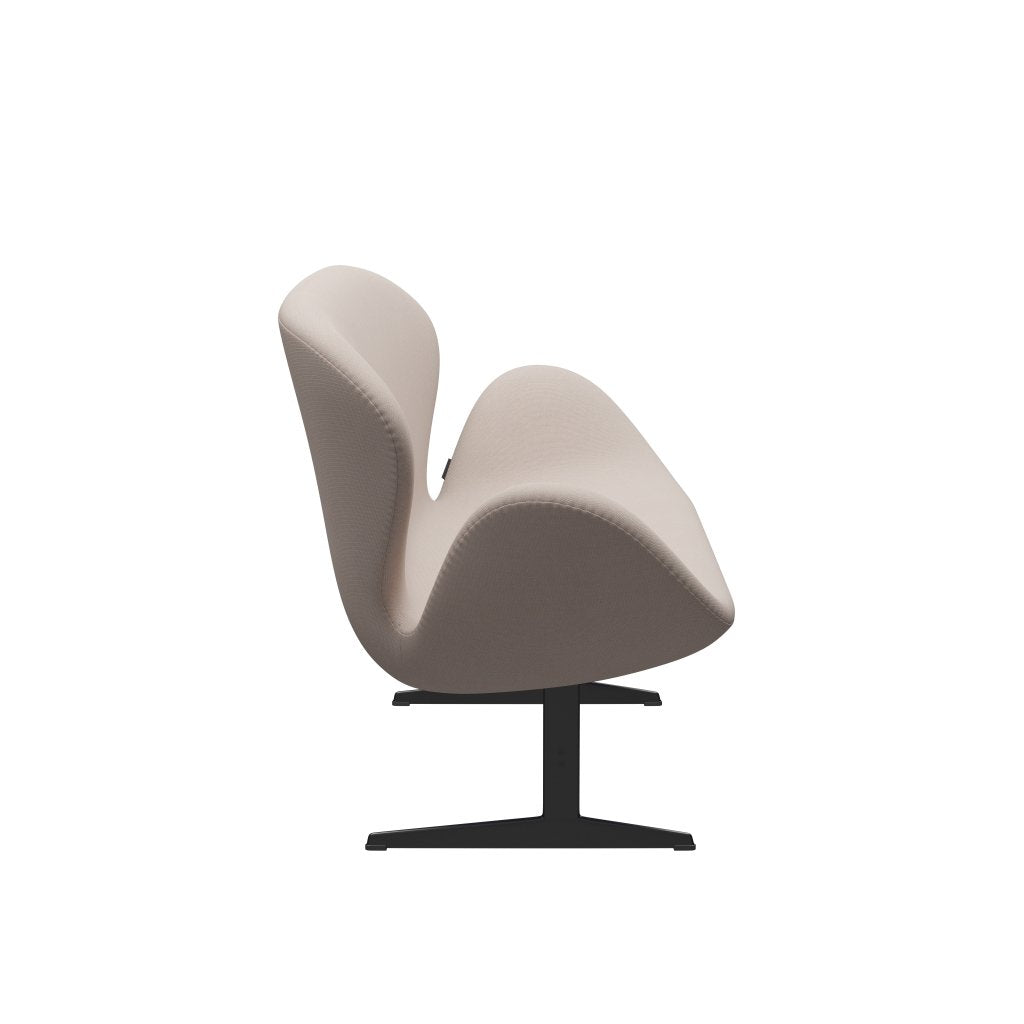 Fritz Hansen Swan Sofá 2 plazas, lacado negro/trío de trío Light Beige