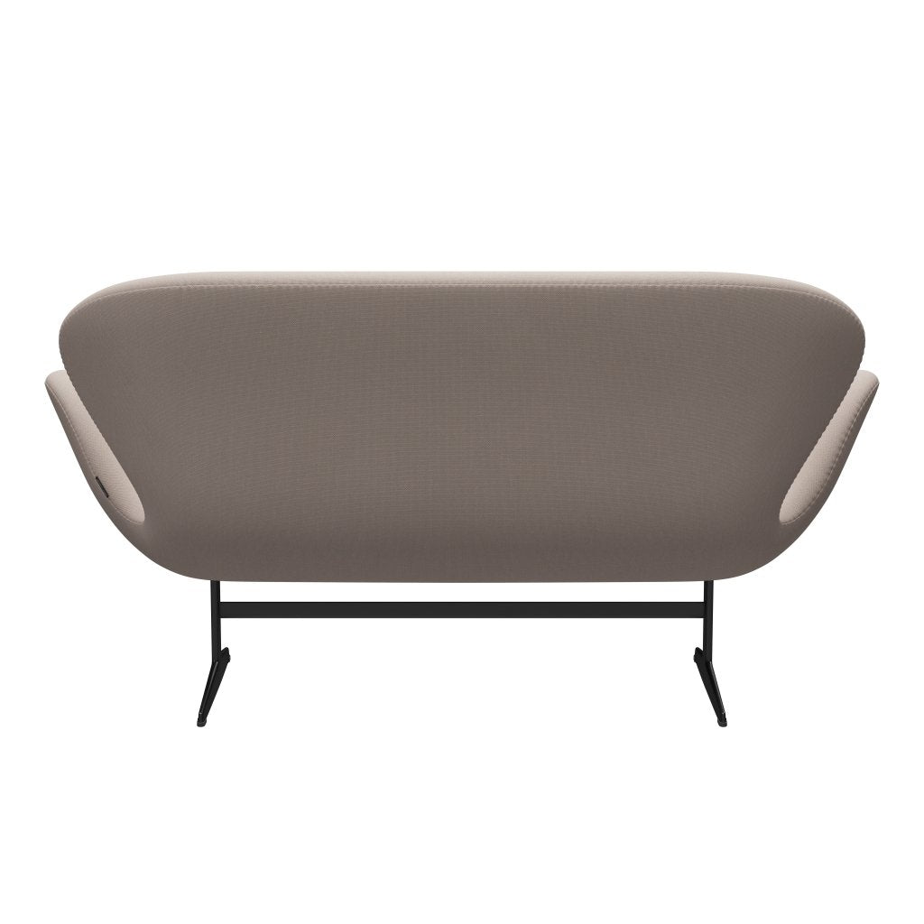 Fritz Hansen Swan canapé 2 places, laquée noire / Steelcut Trio léger beige