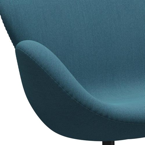 [product_category]-Fritz Hansen Swan Sofa 2 Seater, Black Lacquered/Steelcut Trio Turquoise-Fritz Hansen-3321-STR983-BLLA-FRI-7