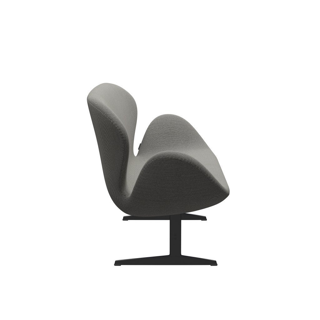 [product_category]-Fritz Hansen Swan Sofa 2 Seater, Black Lacquered/Steelcut Trio White/Black-Fritz Hansen-3321-STR124-BLLA-FRI-3