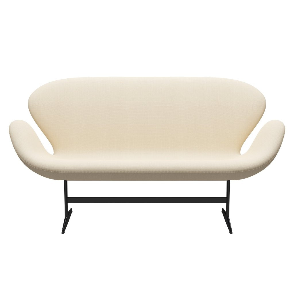 [product_category]-Fritz Hansen Swan Sofa 2 Seater, Black Lacquered/Steelcut White-Fritz Hansen-3321-STI110-BLLA-FRI-1