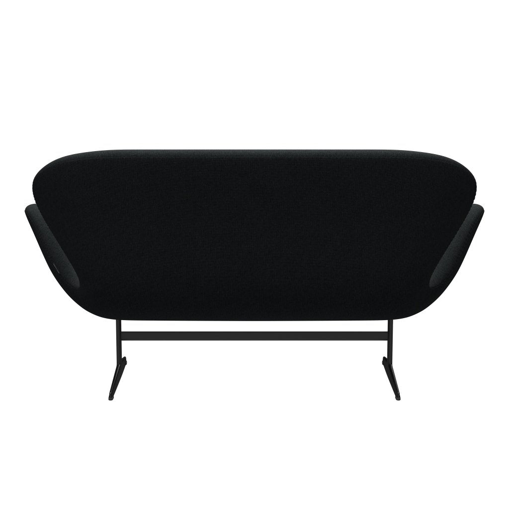 [product_category]-Fritz Hansen Swan Sofa 2 Seater, Black Lacquered/Sunniva Black/Dark Grey-Fritz Hansen-3321-SV183-BLLA-FRI-4