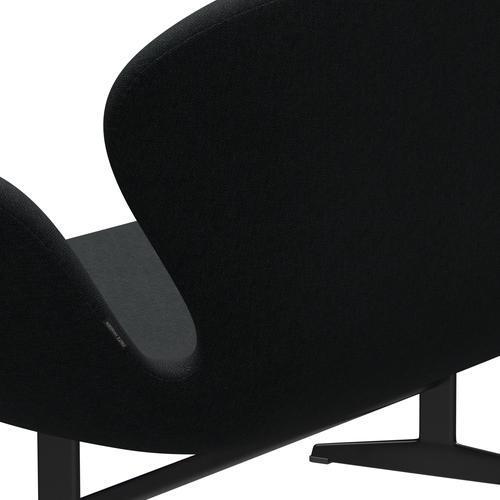 [product_category]-Fritz Hansen Swan Sofa 2 Seater, Black Lacquered/Sunniva Black/Dark Grey-Fritz Hansen-3321-SV183-BLLA-FRI-5