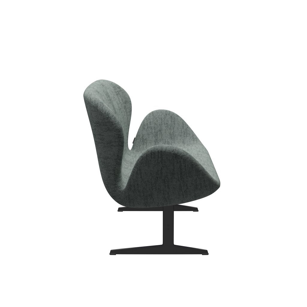 [product_category]-Fritz Hansen Swan Sofa 2 Seater, Black Lacquered/Sunniva Black/White-Fritz Hansen-3321-SV163-BLLA-FRI-3