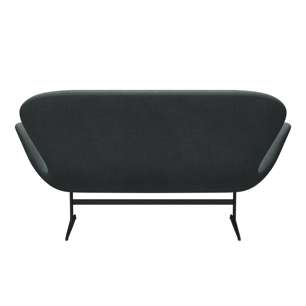 [product_category]-Fritz Hansen Swan Sofa 2 Seater, Black Lacquered/Sunniva Steel Grey-Fritz Hansen-3321-SV1079-BLLA-FRI-4