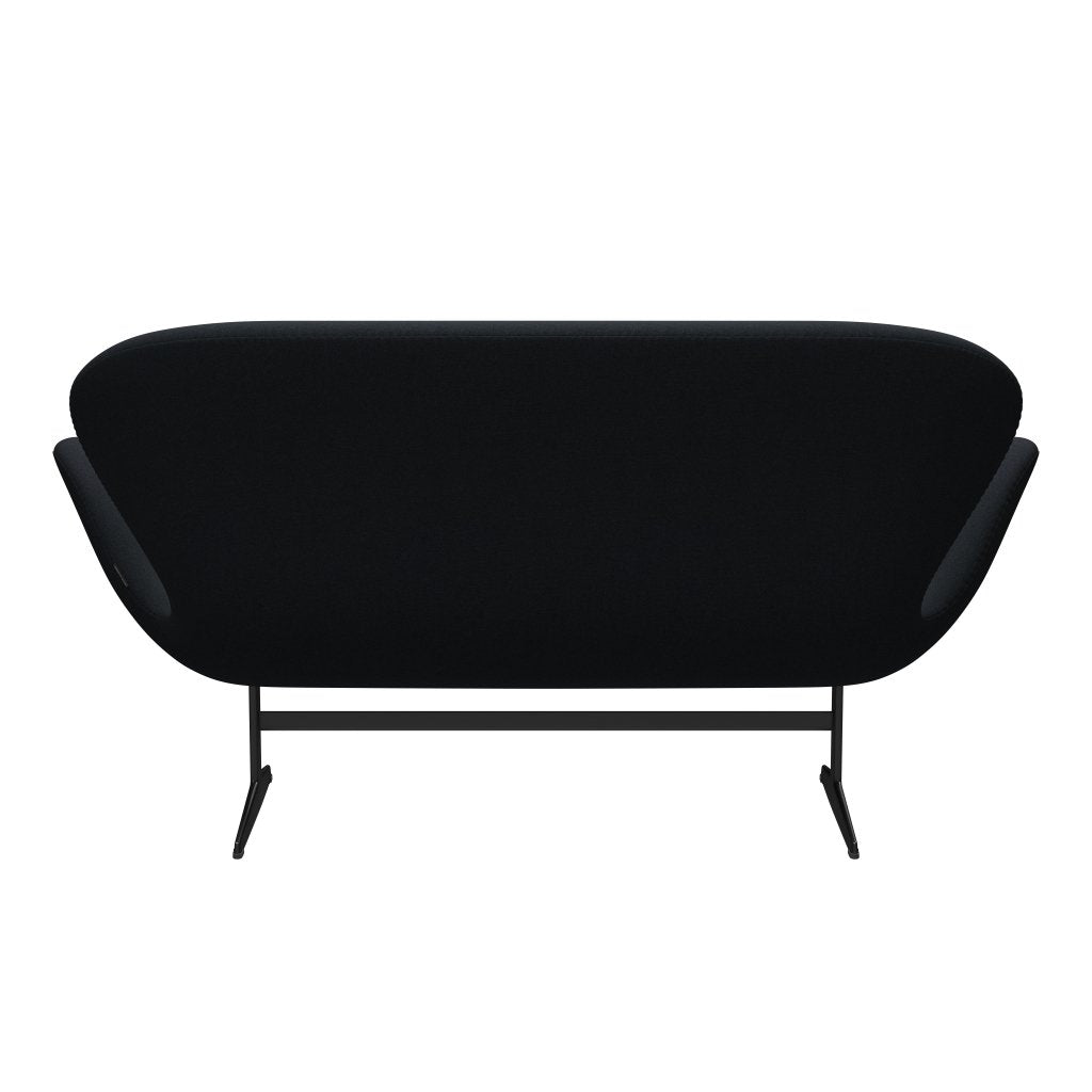 Fritz Hansen Swan Sofa 2 -sæder, sort lakeret/tonus mørk aubergine