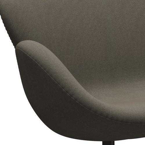 [product_category]-Fritz Hansen Swan Sofa 2 Seater, Black Lacquered/Tonus Dusty Brown-Fritz Hansen-3321-TON613-BLLA-FRI-7