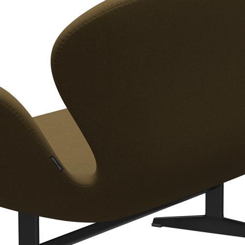 [product_category]-Fritz Hansen Swan Sofa 2 Seater, Black Lacquered/Tonus Khaki Green-Fritz Hansen-3321-TON974-BLLA-FRI-5