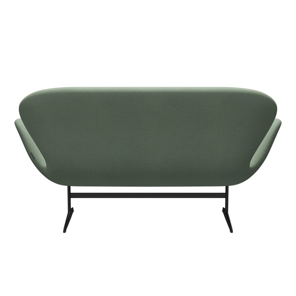 [product_category]-Fritz Hansen Swan Sofa 2 Seater, Black Lacquered/Tonus Mint Green-Fritz Hansen-3321-TON914-BLLA-FRI-4