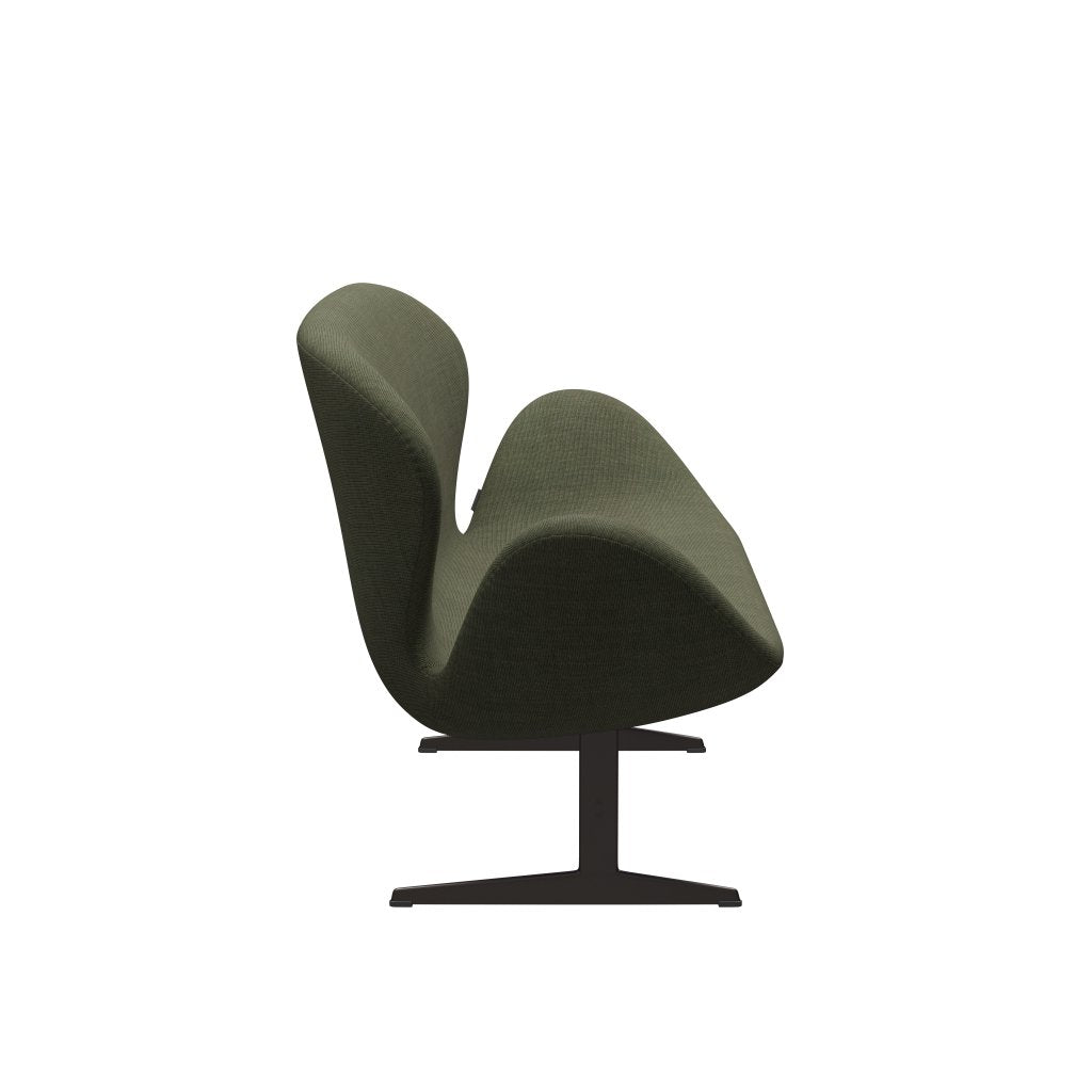 Fritz Hansen Swan canapé 2 places, bronze brun / toile Moss Green