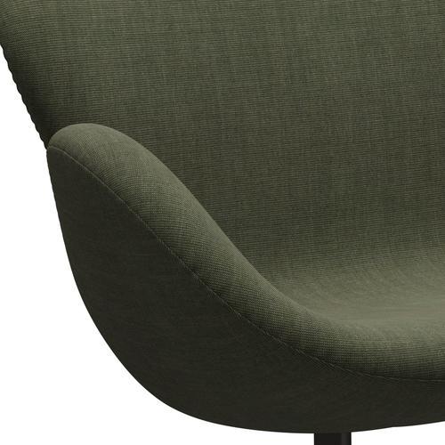 Fritz Hansen Swan Sofa 2 -sæder, brun bronze/lærred mosegrøn