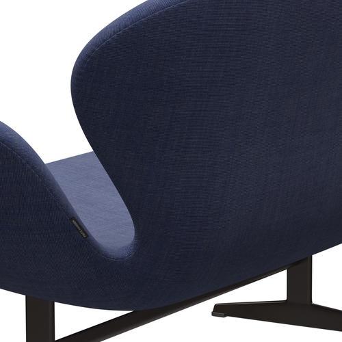 [product_category]-Fritz Hansen Swan Sofa 2 Seater, Brown Bronze/Canvas Washed Blue-Fritz Hansen-3321-CA0726-BBBASE-FRI-5