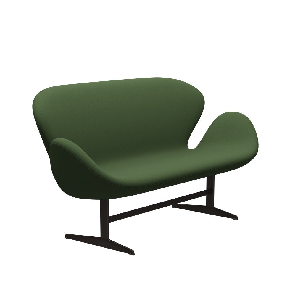 Fritz Hansen Swan Sofa 2 -Sitzer, braune Bronze/Capture Moos Green