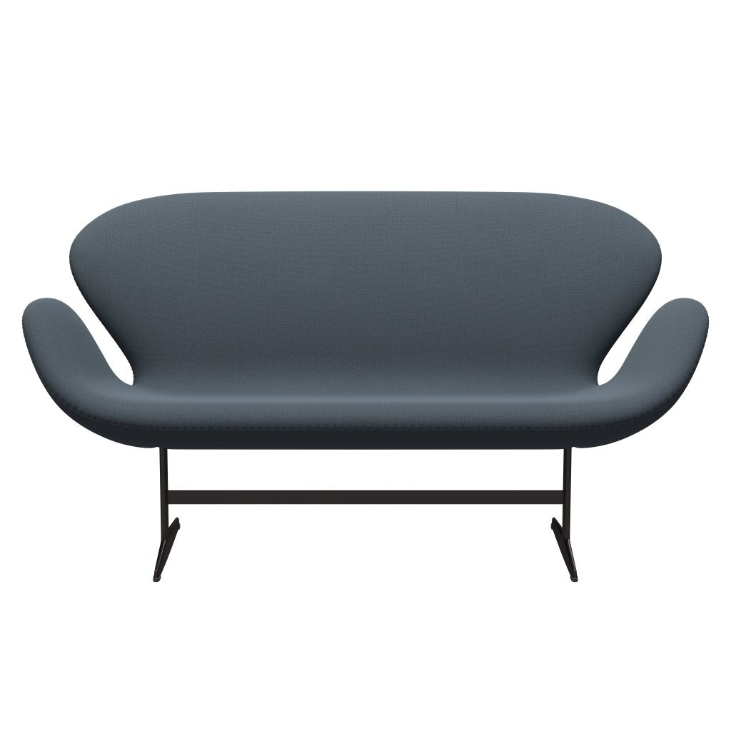 Fritz Hansen Swan Sofa 2 -sæder, brun bronze/fange benzinblå