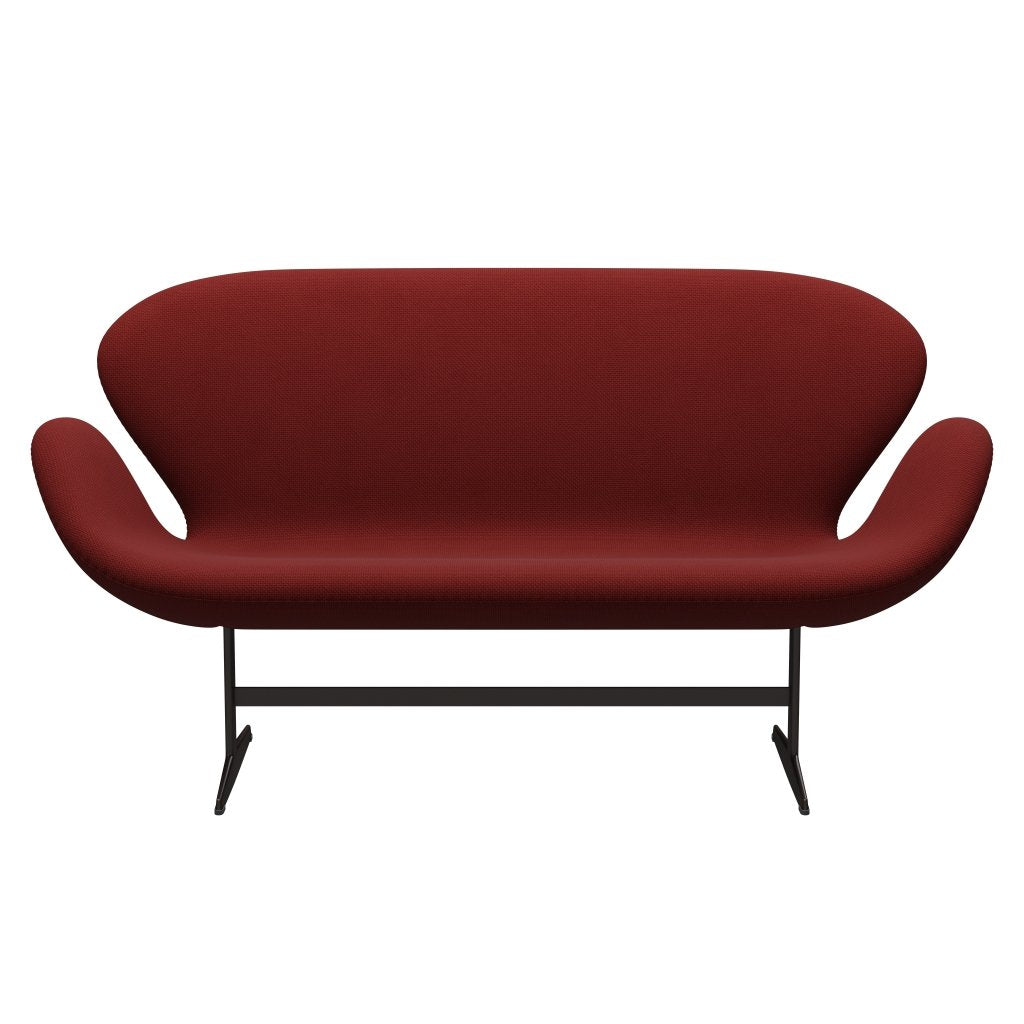 [product_category]-Fritz Hansen Swan Sofa 2 Seater, Brown Bronze/Diablo Wine Red-Fritz Hansen-3321-DIA302-BBBASE-FRI-1