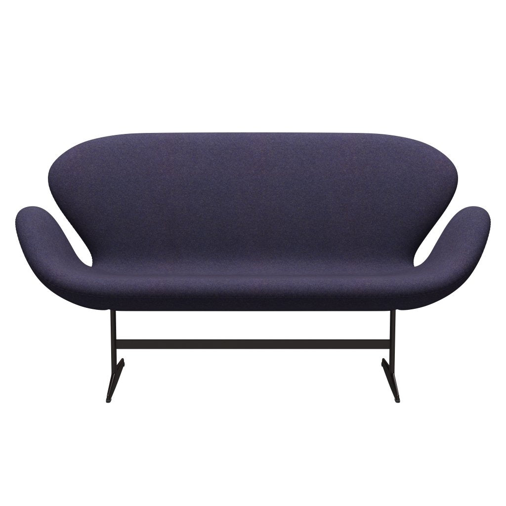 Fritz Hansen Swan Sofa 2 -sæder, brun bronze/divina md støvet blå