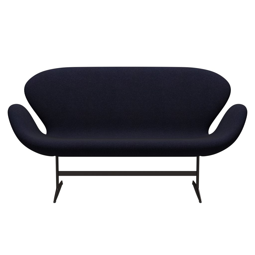 [product_category]-Fritz Hansen Swan Sofa 2 Seater, Brown Bronze/Divina Md Navy Dark-Fritz Hansen-3321-DMD783-BBBASE-FRI-1