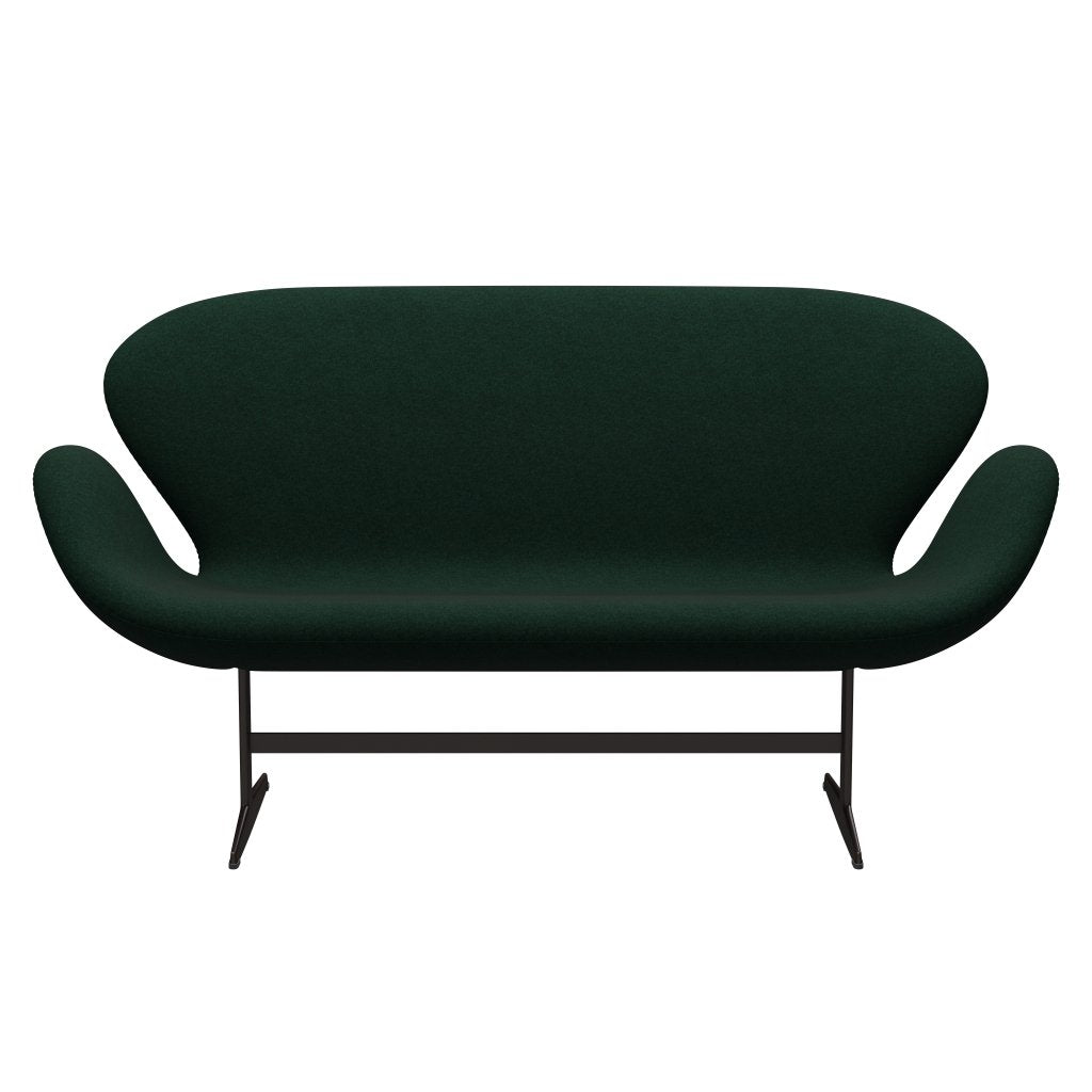 [product_category]-Fritz Hansen Swan Sofa 2 Seater, Brown Bronze/Divina Melange Dark Green-Fritz Hansen-3321-DIM871-BBBASE-FRI-1