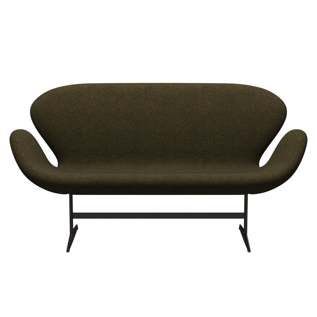 [product_category]-Fritz Hansen Swan Sofa 2 Seater, Brown Bronze/Divina Melange Dusty Olive-Fritz Hansen-3321-DIM467-BBBASE-FRI-1