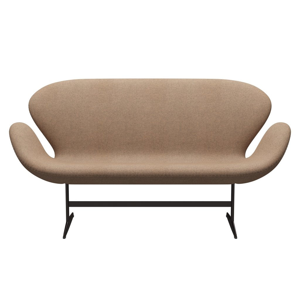 [product_category]-Fritz Hansen Swan Sofa 2 Seater, Brown Bronze/Divina Melange Grey Nude-Fritz Hansen-3321-DIM517-BBBASE-FRI-1