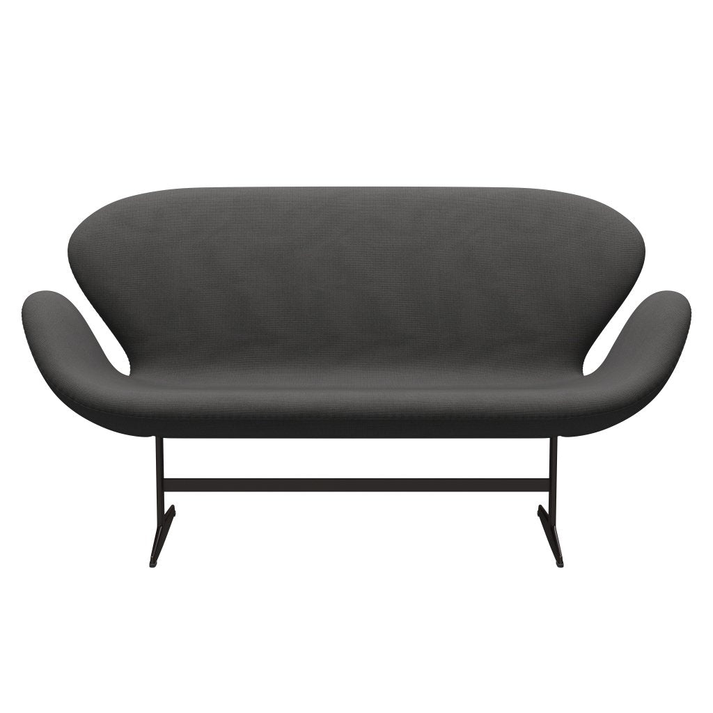 [product_category]-Fritz Hansen Swan Sofa 2 Seater, Brown Bronze/Fame Dark Grey-Fritz Hansen-3321-F61133-BBBASE-FRI-1