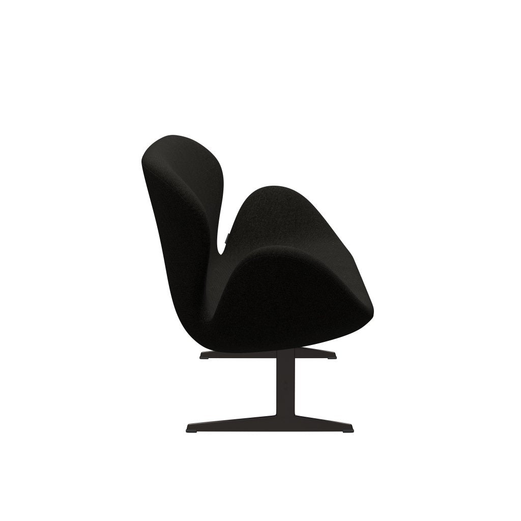 [product_category]-Fritz Hansen Swan Sofa 2 Seater, Brown Bronze/Hallingdal Black/Grey (173)-Fritz Hansen-3321-HAL173-BBBASE-FRI-3