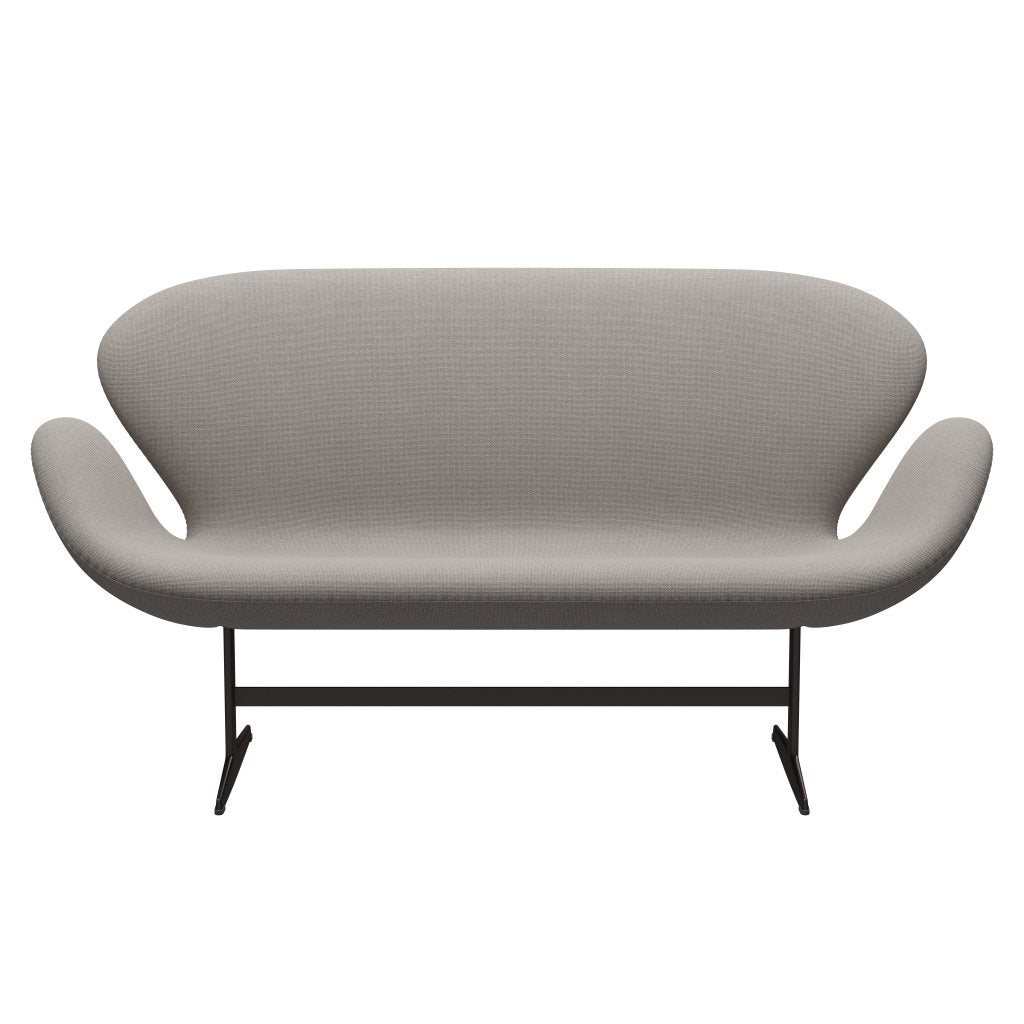 [product_category]-Fritz Hansen Swan Sofa 2 Seater, Brown Bronze/Hallingdal Light Grey (113)-Fritz Hansen-3321-HAL113-BBBASE-FRI-1