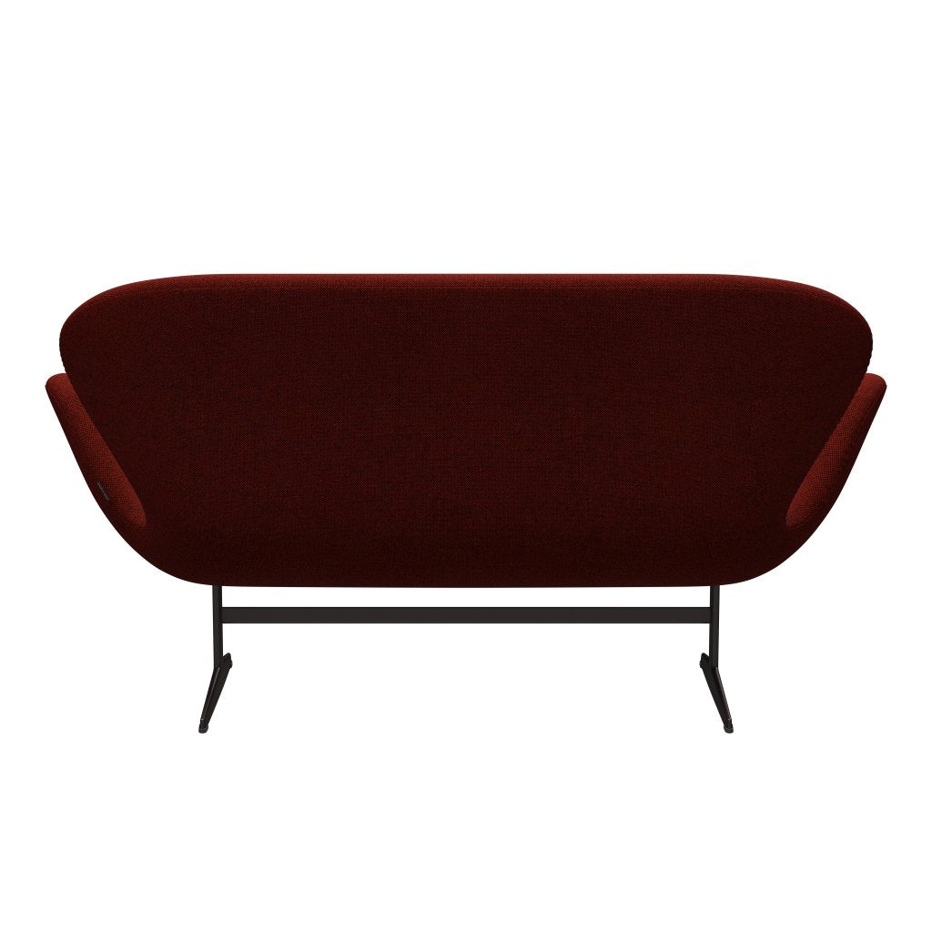 [product_category]-Fritz Hansen Swan Sofa 2 Seater, Brown Bronze/Hallingdal Red/Black-Fritz Hansen-3321-HAL596-BBBASE-FRI-4