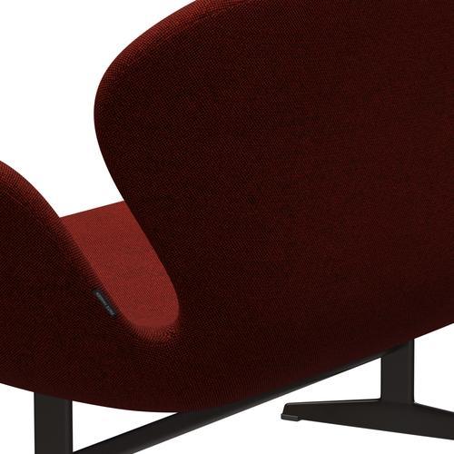 [product_category]-Fritz Hansen Swan Sofa 2 Seater, Brown Bronze/Hallingdal Red/Black-Fritz Hansen-3321-HAL596-BBBASE-FRI-5