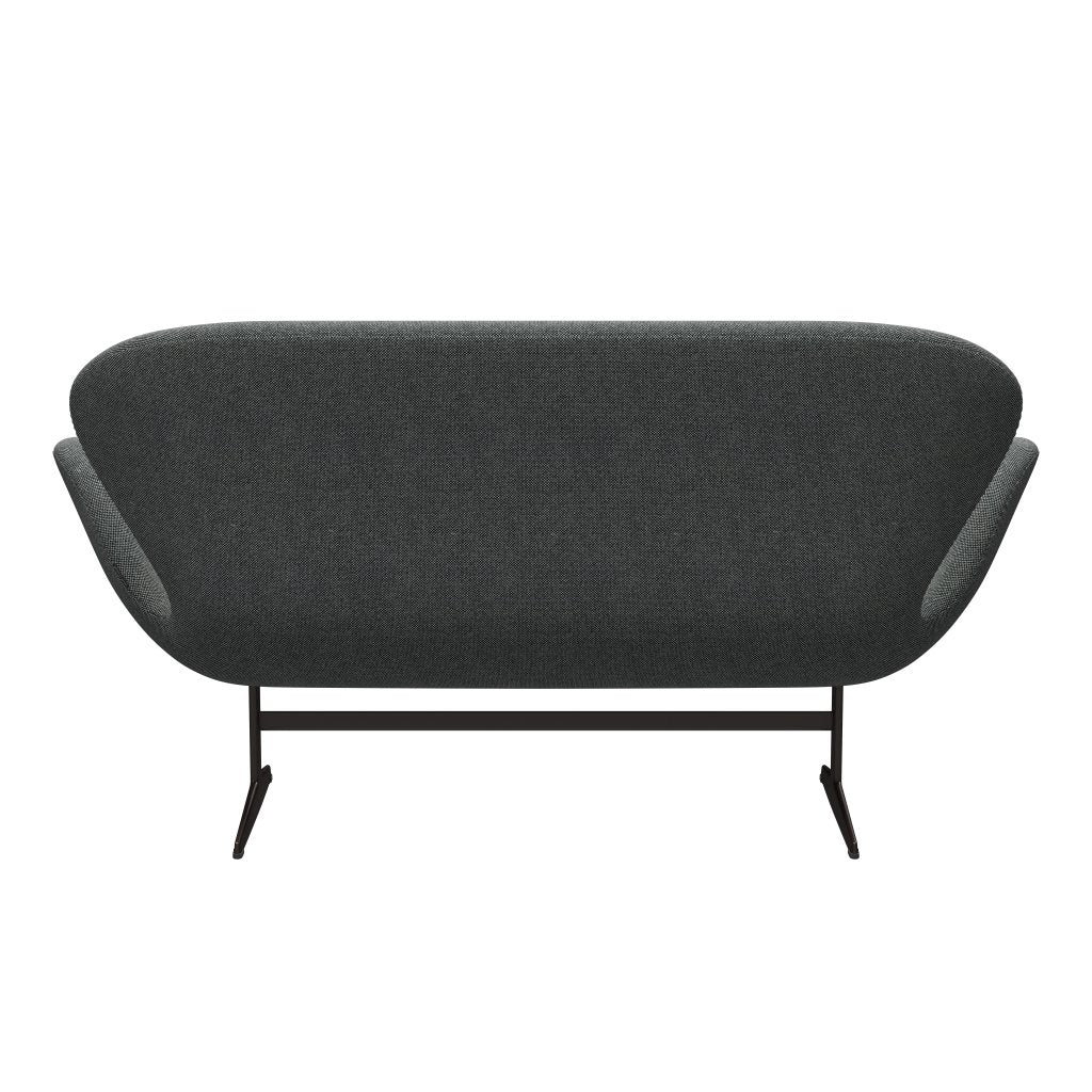 [product_category]-Fritz Hansen Swan Sofa 2 Seater, Brown Bronze/Hallingdal White Black-Fritz Hansen-3321-HAL166-BBBASE-FRI-4