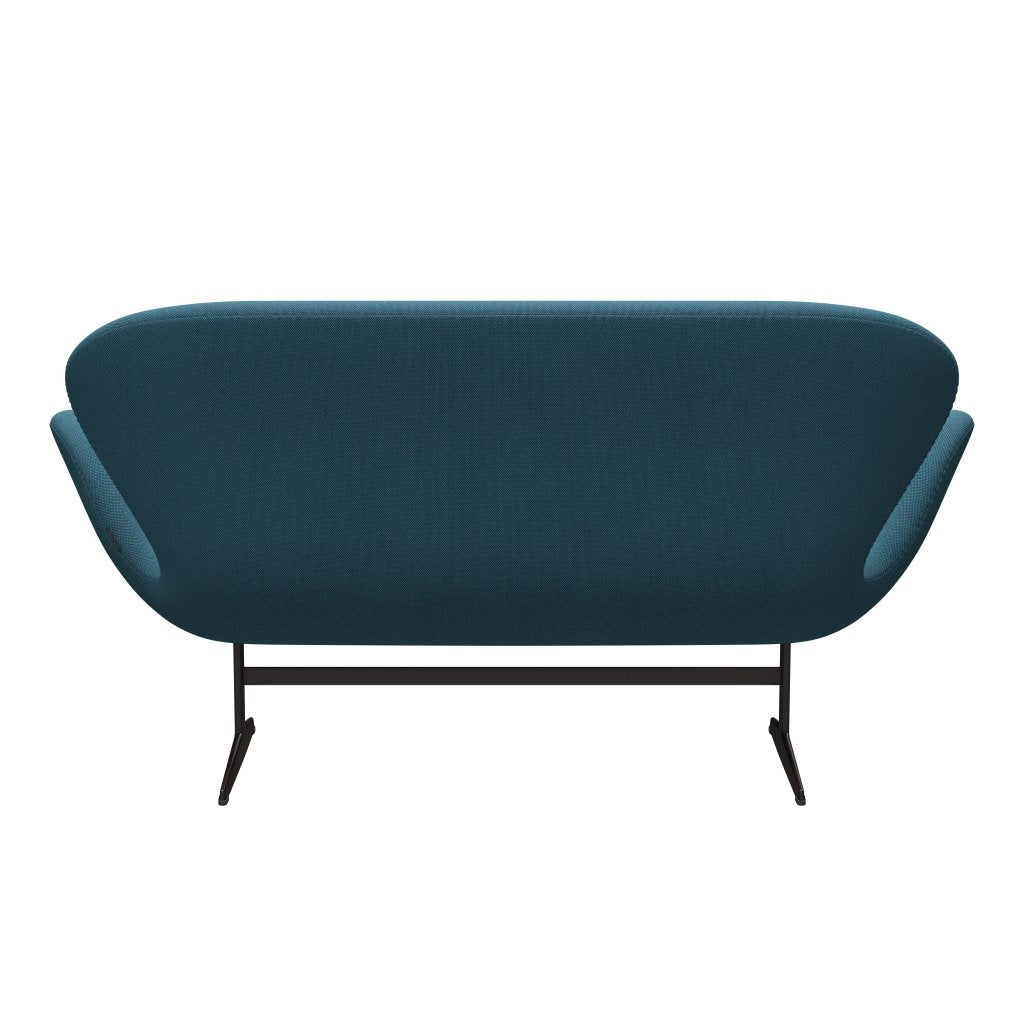 [product_category]-Fritz Hansen Swan Sofa 2 Seater, Brown Bronze/Steelcut Trio Turquoise-Fritz Hansen-3321-STR983-BBBASE-FRI-4