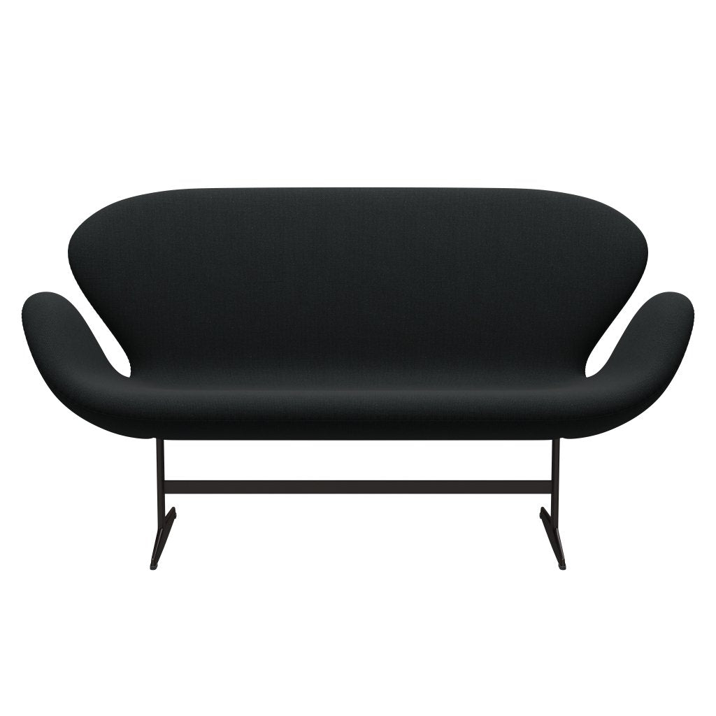 [product_category]-Fritz Hansen Swan Sofa 2 Seater, Brown Bronze/Sunniva Black (193)-Fritz Hansen-3321-SV193-BBBASE-FRI-1