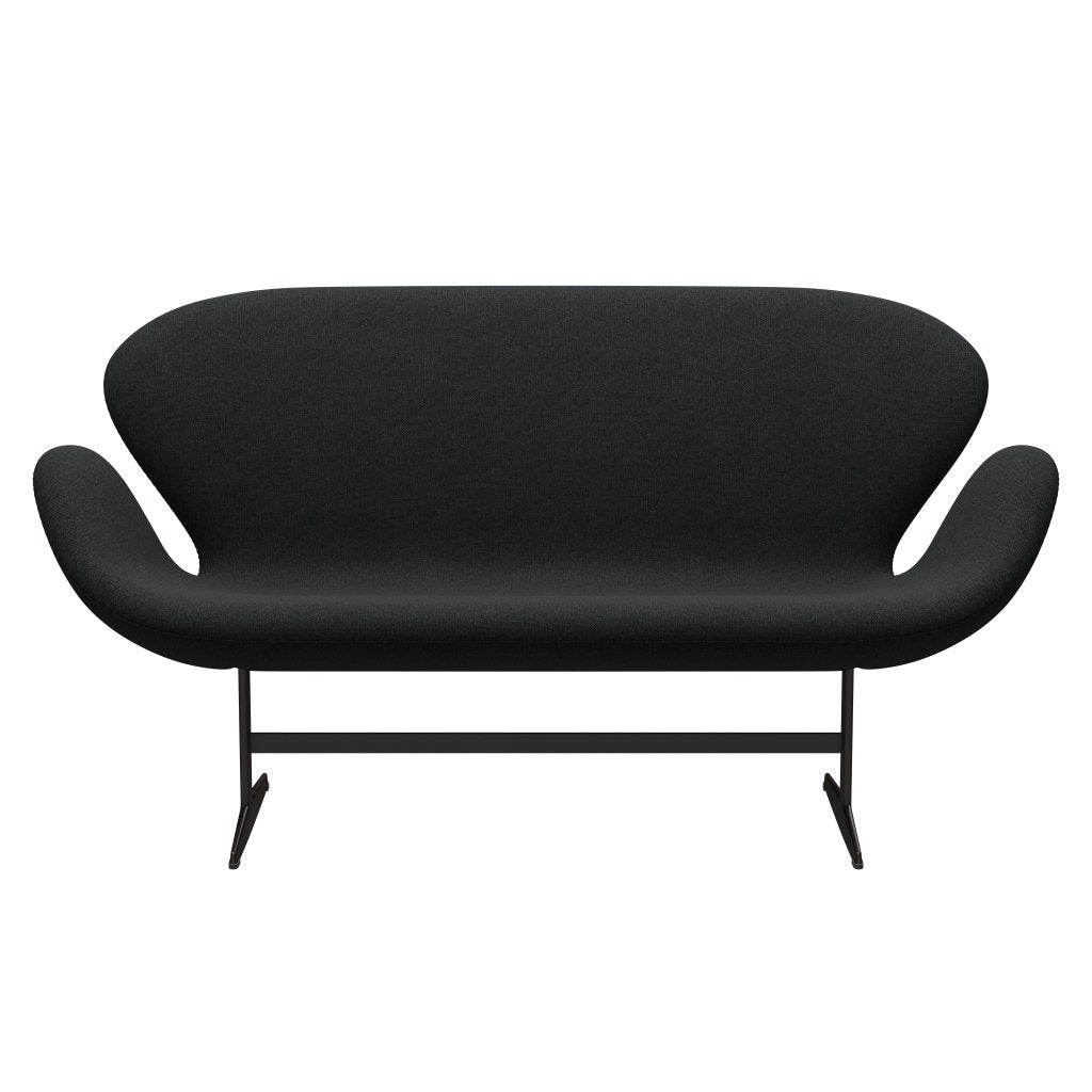 [product_category]-Fritz Hansen Swan Sofa 2 Seater, Brown Bronze/Sunniva Black/Dark Grey-Fritz Hansen-3321-SV183-BBBASE-FRI-1