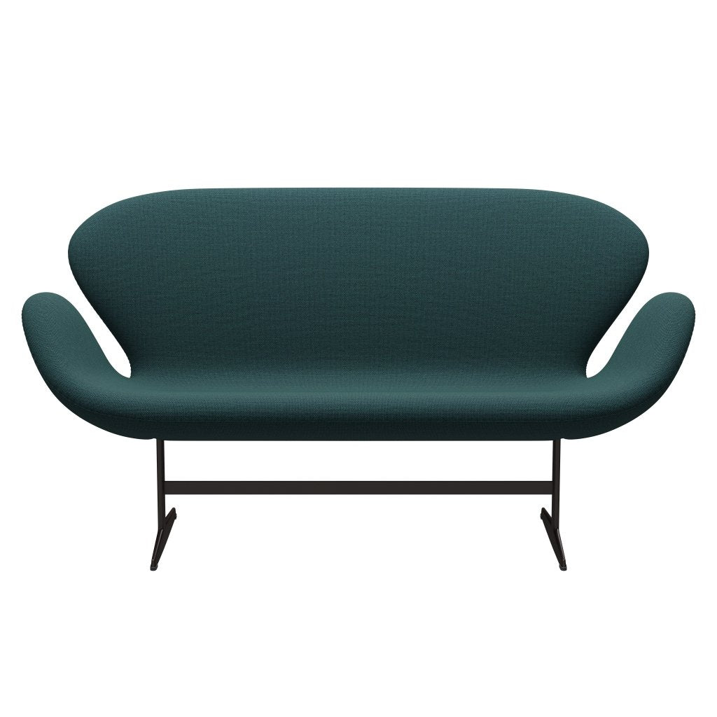 [product_category]-Fritz Hansen Swan Sofa 2 Seater, Brown Bronze/Sunniva Green/Grey-Fritz Hansen-3321-SV863-BBBASE-FRI-1