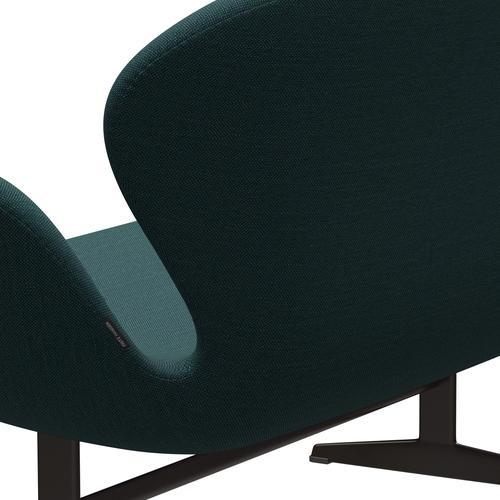 [product_category]-Fritz Hansen Swan Sofa 2 Seater, Brown Bronze/Sunniva Green/Grey-Fritz Hansen-3321-SV863-BBBASE-FRI-5