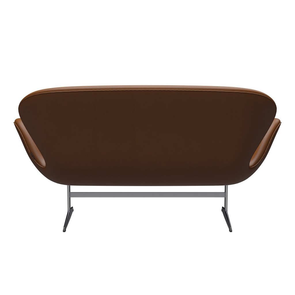 [product_category]-Fritz Hansen Swan Sofa 2 Seater, Satin Brushed Aluminium/Aura Walnut-Fritz Hansen-3321-CLWAL-SPAL-FRI-4