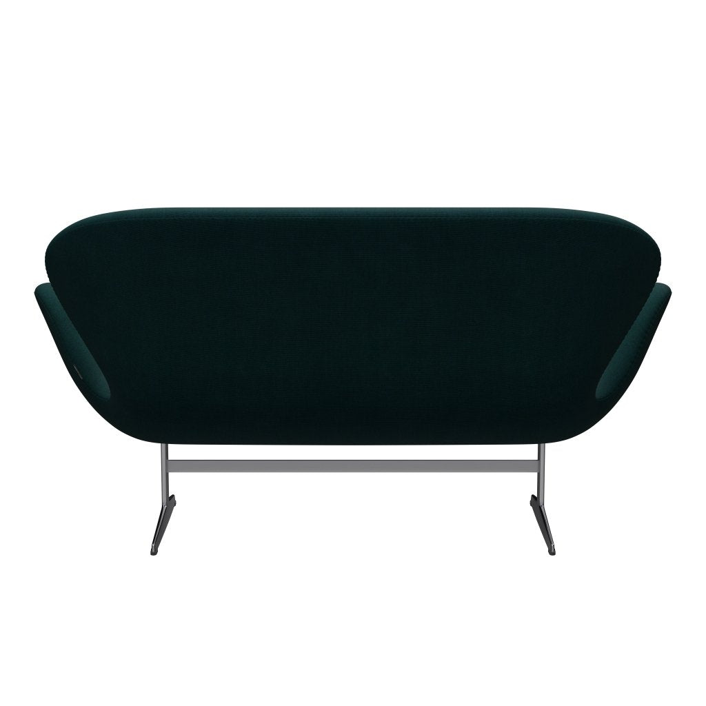 [product_category]-Fritz Hansen Swan Sofa 2 Seater, Satin Brushed Aluminium/Canvas Dark Blue/Green-Fritz Hansen-3321-CA0984-SPAL-FRI-4