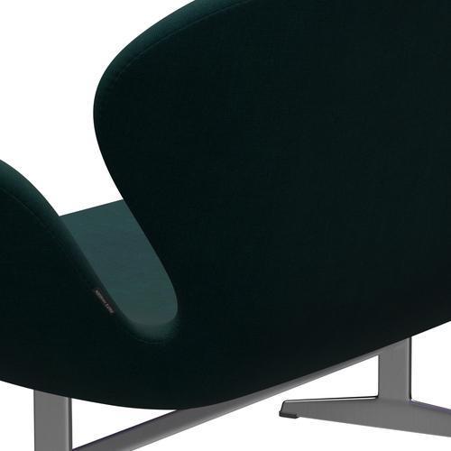 [product_category]-Fritz Hansen Swan Sofa 2 Seater, Satin Brushed Aluminium/Canvas Dark Blue/Green-Fritz Hansen-3321-CA0984-SPAL-FRI-5