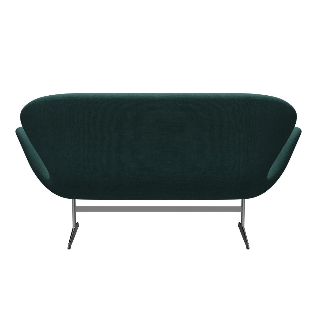 [product_category]-Fritz Hansen Swan Sofa 2 Seater, Satin Brushed Aluminium/Canvas Emerald Green-Fritz Hansen-3321-CA0836-SPAL-FRI-4