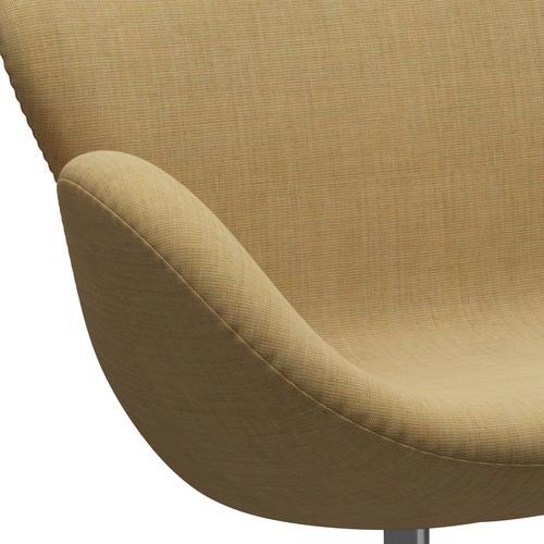 [product_category]-Fritz Hansen Swan Sofa 2 Seater, Satin Brushed Aluminium/Canvas Light Beige-Fritz Hansen-3321-CA0414-SPAL-FRI-7