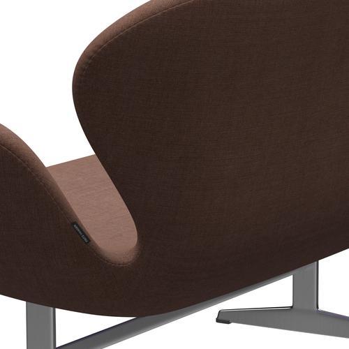 [product_category]-Fritz Hansen Swan Sofa 2 Seater, Satin Brushed Aluminium/Canvas Maroon-Fritz Hansen-3321-CA0356-SPAL-FRI-5