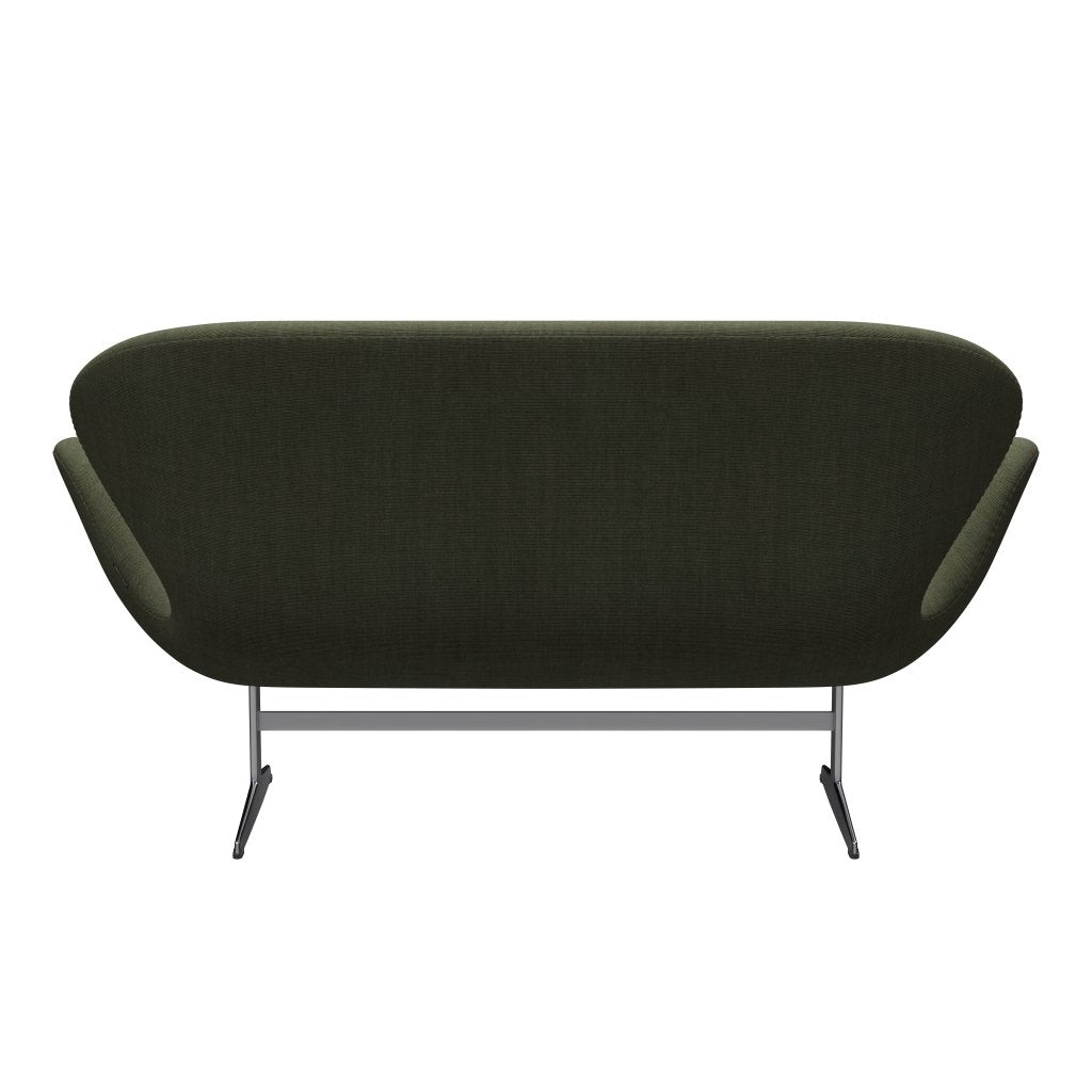 [product_category]-Fritz Hansen Swan Sofa 2 Seater, Satin Brushed Aluminium/Canvas Moss Green-Fritz Hansen-3321-CA0926-SPAL-FRI-4