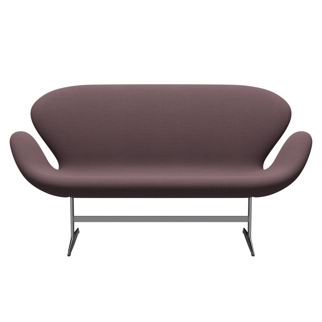 [product_category]-Fritz Hansen Swan Sofa 2 Seater, Satin Brushed Aluminium/Capture Aubergine-Fritz Hansen-3321-CP6302-SPAL-FRI-1