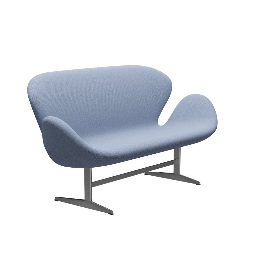 [product_category]-Fritz Hansen Swan Sofa 2 Seater, Satin Brushed Aluminium/Capture Light Blue (4902)-Fritz Hansen-3321-CP4902-SPAL-FRI-2