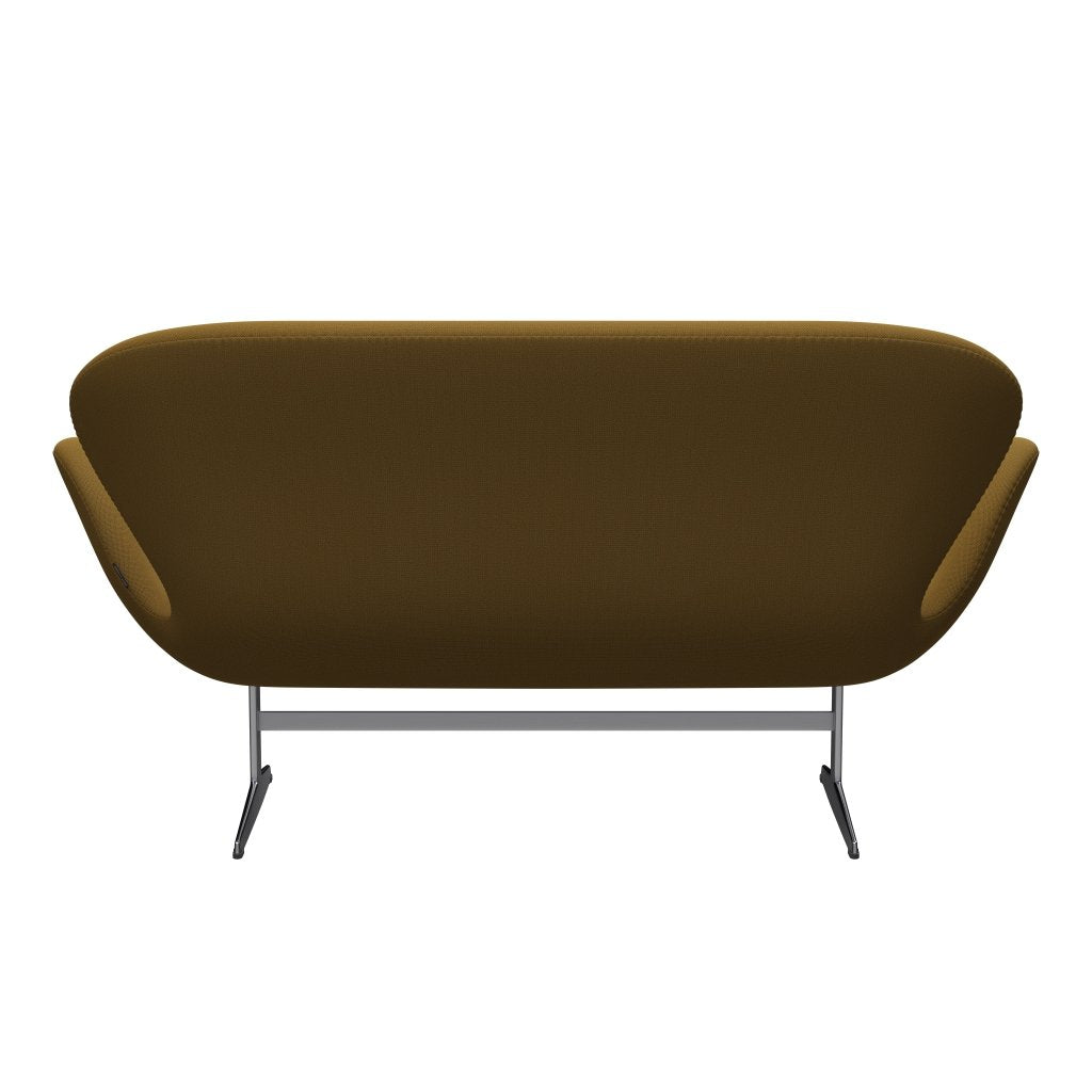 [product_category]-Fritz Hansen Swan Sofa 2 Seater, Satin Brushed Aluminium/Capture Mustard Dark-Fritz Hansen-3321-CP6401-SPAL-FRI-4