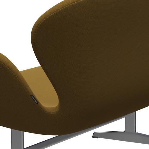 [product_category]-Fritz Hansen Swan Sofa 2 Seater, Satin Brushed Aluminium/Capture Mustard Dark-Fritz Hansen-3321-CP6401-SPAL-FRI-5