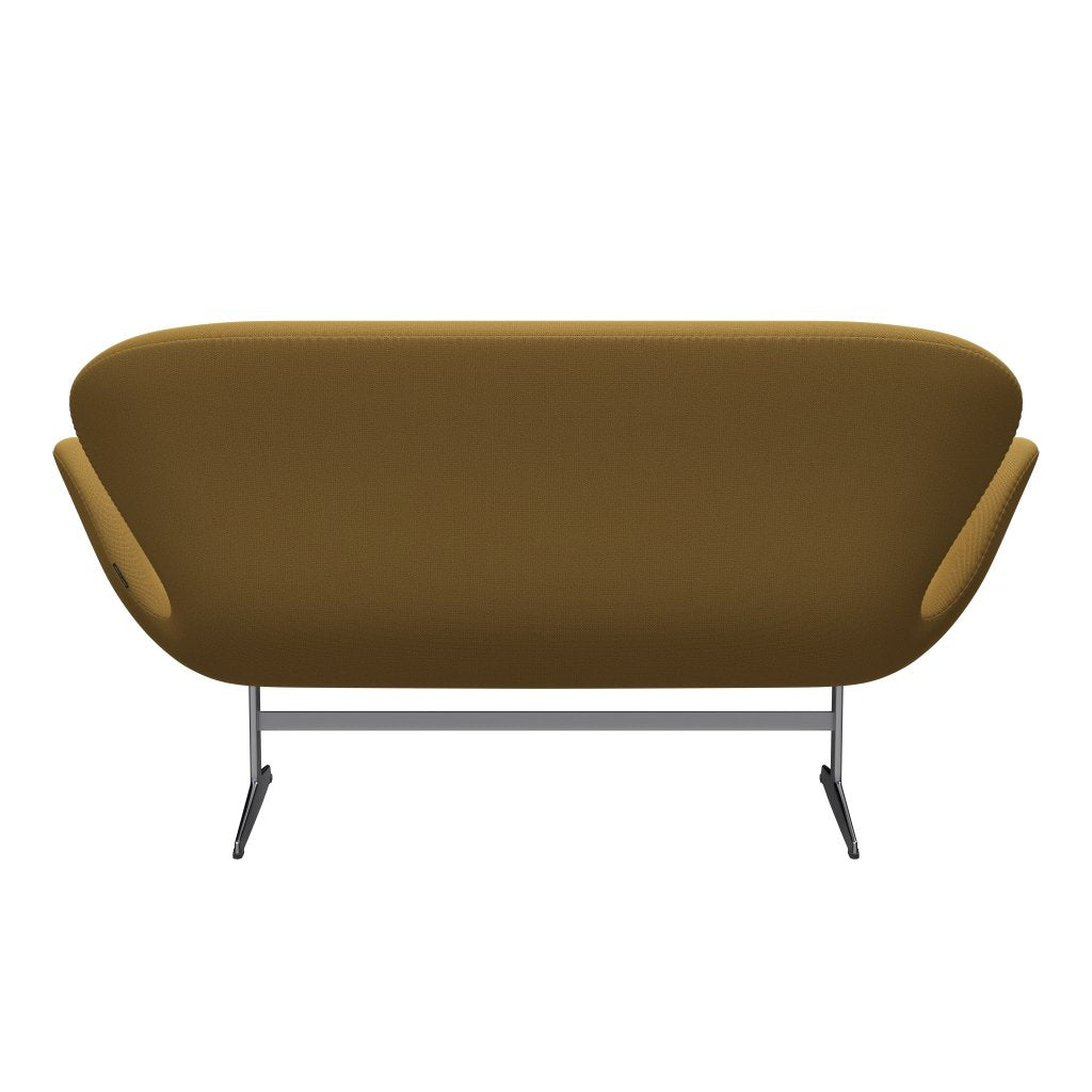 [product_category]-Fritz Hansen Swan Sofa 2 Seater, Satin Brushed Aluminium/Capture Mustard Light-Fritz Hansen-3321-CP6801-SPAL-FRI-4