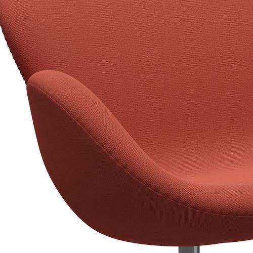 Fritz Hansen Swan Sofa 2 -sæder, satin børstet aluminium/fangst orange mørk